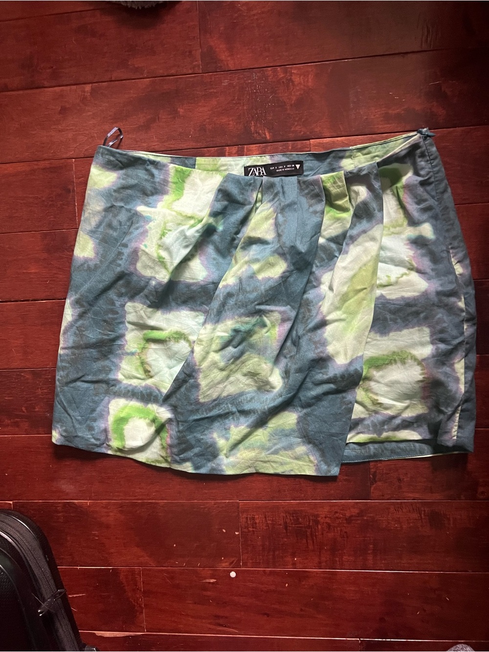 Zara Blue and Green Tie-Dye Mini Skirt